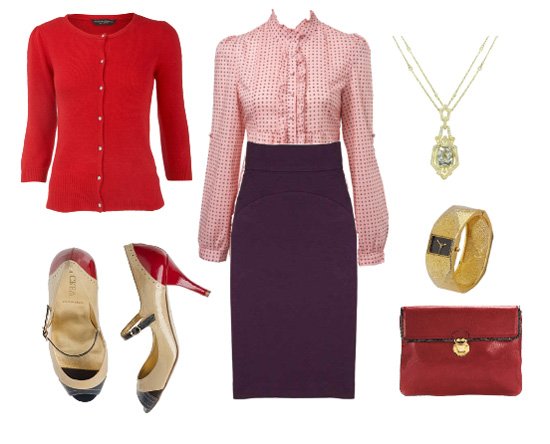 how to wear red with purple