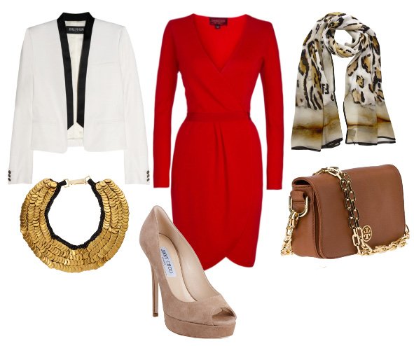 how to wear red with leopard