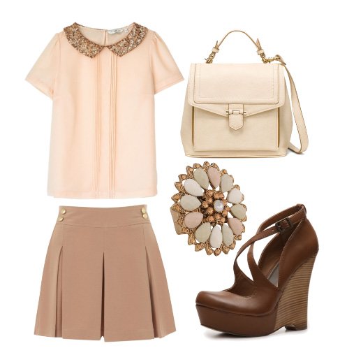 nude brown and pink outfit how to wear