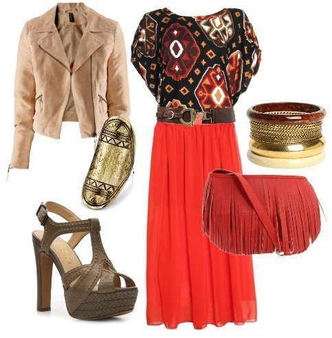 aztec outfit red