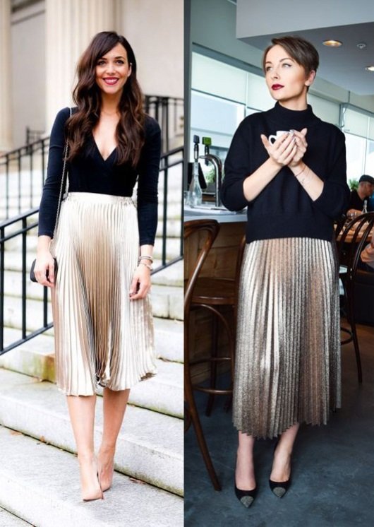 metallic-skirts-outfit-glam