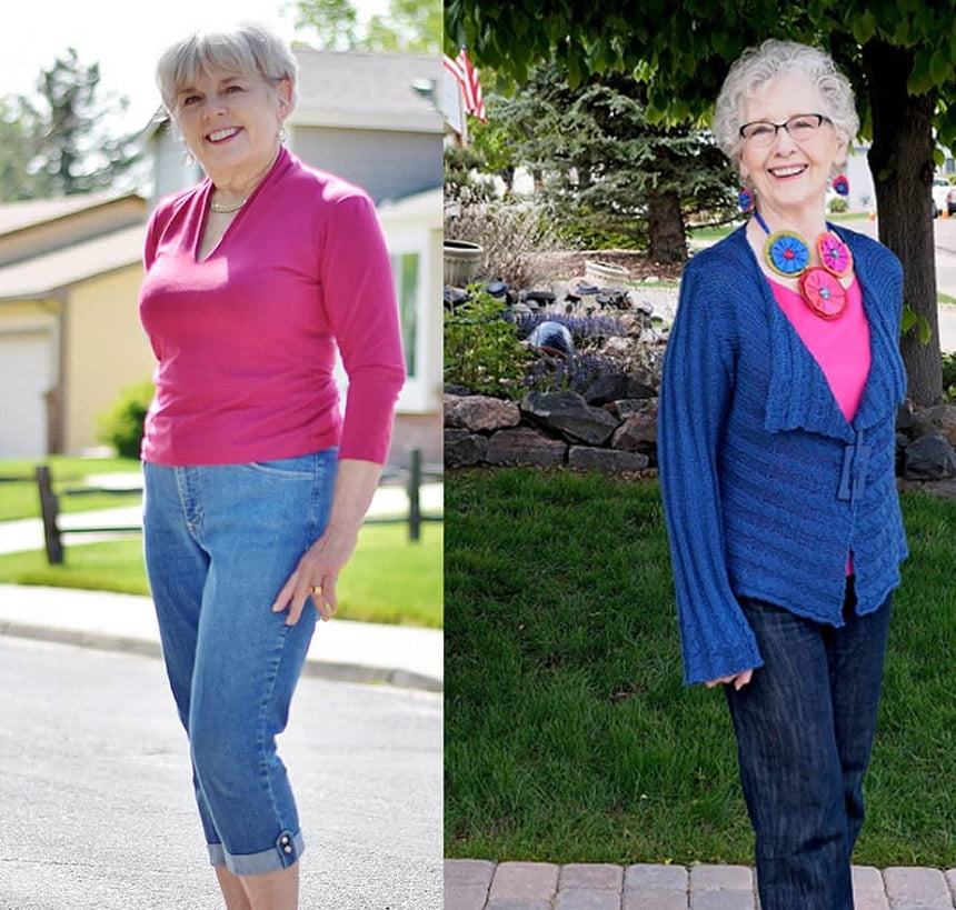 Denim clothing for older women