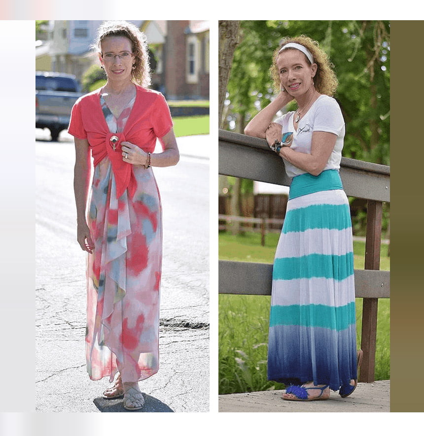 Floaty maxi dress for older women