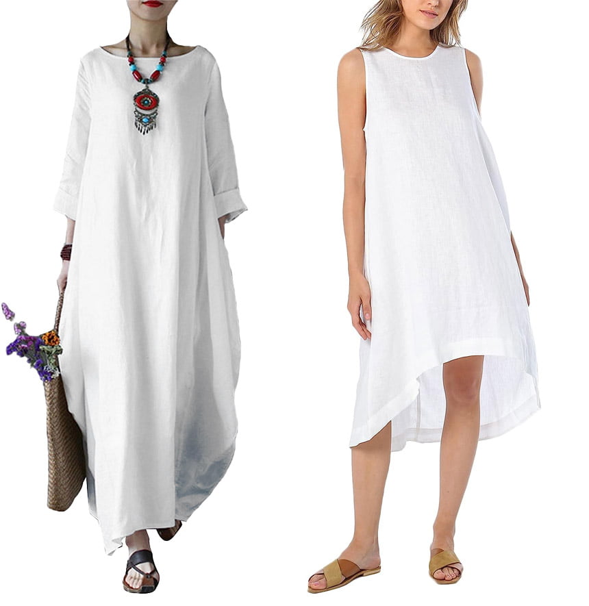 White Linen Dress