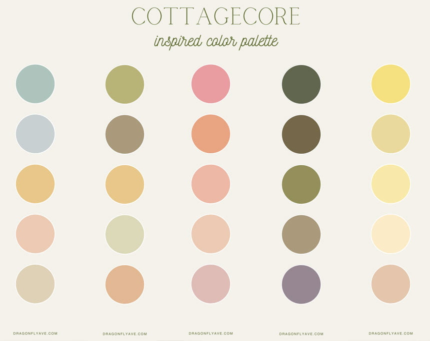 Cottagecore Color Palettes
