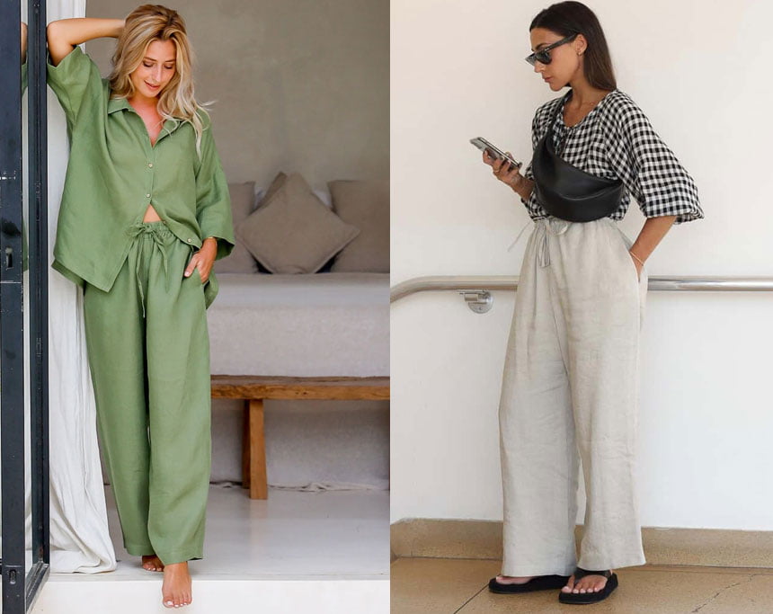 Wide Leg Linen Pants