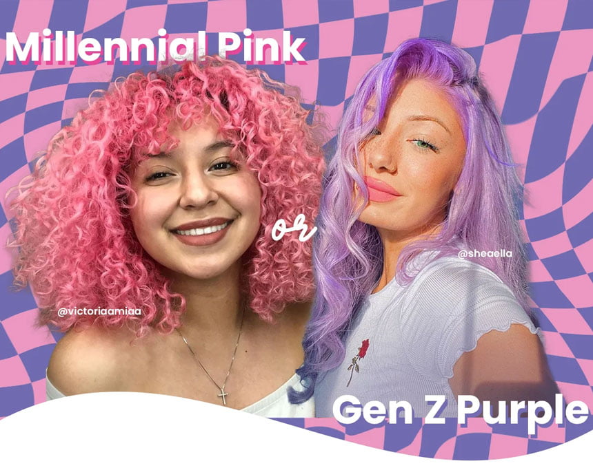 Millennial Pink vs. Gen Z Purple